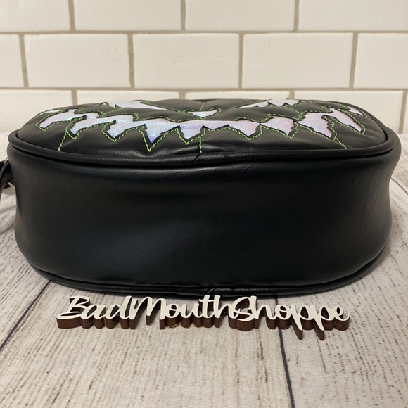 *Love Pain and Stitches Black and Holo Bad Company Pumpkin Crossbody Purse - Picture 4 of 8